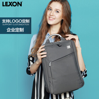 法国乐上(LEXON) 双肩包商务笔记本电脑包14英寸时尚休闲背包男旅行包防泼水书包 深灰色