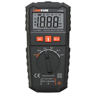 龙韵（LOMVUM）全自动量程防烧万用表 加20A表笔LY108升级交直电压电流袖珍智能高精度多功能数字电工万能表