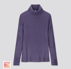 UNIQLO 优衣库 HEATTECH 418240 女士摇粒绒两翻领T恤