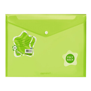 富美高（FolderMate）A4文件袋摇滚之星彩色按扣文件袋试卷收纳袋 绿色3077