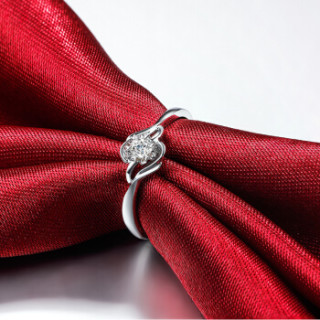 商品鸣钻国际 钻戒女 钻石戒指 pt950铂金白金雪花钻石戒指活口可调节