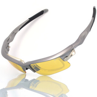 BASTO邦士度骑行眼镜 户外运动眼镜 可配近视 防紫外线护目镜 偏光运动眼镜 BS105五副镜片套装 银灰色