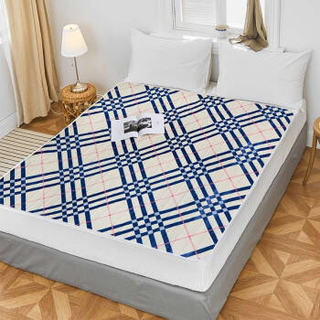 北极绒 电热毯家纺 加厚电褥子安全调温型学生宿舍床褥单人电毯子 条纹蓝 长1.5米宽0.7米