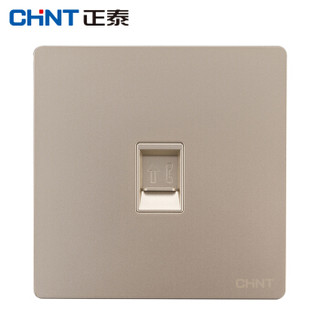 正泰（CHNT）NEW2 L20302 86型金色开关插座家用 暗装电话插座开关