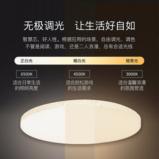 美的 Midea 卧室灯led吸顶灯北欧现代简约书房灯客厅灯餐厅灯饰灯具 三色调光24W