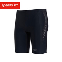 SPEEDO 速比涛 时尚动感 舒适高弹 抗氯健身休闲柔软速干 男子五分及膝泳裤 809529A839 黑/灰色 34