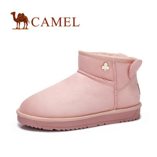 骆驼（CAMEL） 女士 趣萌双耳保暖舒适雪地靴 A84275627 粉色 39
