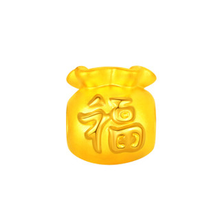 菜百首饰 足金3D硬金福袋黄金转运珠 定价 约1.4克