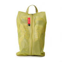 pack all 复合网布鞋袋旅行便携鞋子收纳袋整理包手提鞋包防水鞋套PA-13136-7 芥末绿