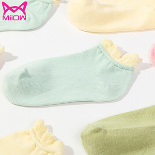 猫人儿童袜子男女宝宝四双装婴儿地板袜安全透气四季款 花边袜子L