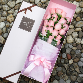 钟爱 19朵粉玫瑰礼盒520鲜花鲜花速递全国 同城送花母亲节鲜花花店送花