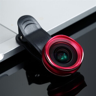 C&C手机镜头广角微距二合一套装苹果通用拍照外置摄像头5K至金超清 红色