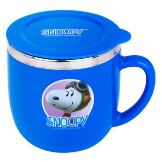 史努比（SNOOPY）儿童保温杯婴儿学饮杯不锈钢小孩牛奶杯子宝宝幼儿喝水训练杯小口杯260ML KF3005 蓝色