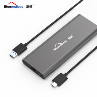 蓝硕 BLUEENDLESS M280C NGFF移动硬盘盒 M.2 usb3.1Type-c外置ssd固态高速读取器 2280/2240固态硬盘盒子