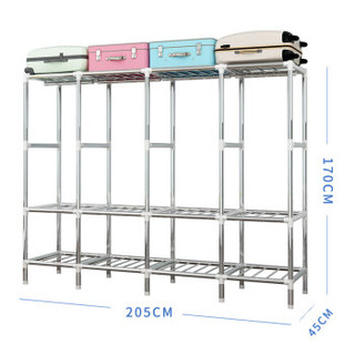 梦卡莱 布衣柜简易柜子大空间多功能双人防尘收纳衣橱 高承重25mm加固加粗钢管 组合布艺衣柜2.05米