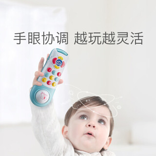 babycare儿童手机玩具 宝宝仿真座机男女孩0-1岁婴儿可咬音乐电话 学习遥控机 7376科洛玫