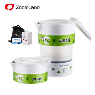 卓朗（Zoomland）电水壶 旅行电热水壶折叠热水壶便携式烧水壶  食品级硅胶迷你小容量开水 0.6LF-031WTF