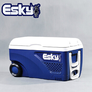 爱斯基 ESKY 65L大容量户外保温箱冷藏箱 车载PU款冰箱钓鱼箱便携带拉杆 厂家直发