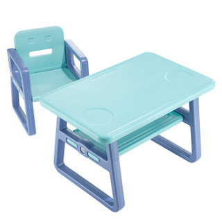 babycare儿童桌 幼儿园学习桌椅玩具小桌子椅子套装塑料家用游戏桌 8011尼罗蓝