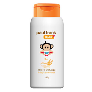 大嘴猴（ paulfrank）婴儿玉米热痱粉润肤宝宝儿童护肤幼儿玉米便捷爽身粉不含滑石粉带粉扑痱子粉100g