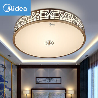 美的 Midea LED吸顶灯后现代新中式客厅灯古典中国风圆形卧室灯照明和韵24W