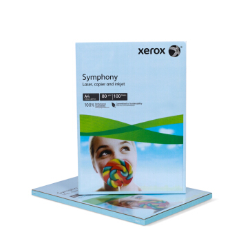 施乐（XEROX）Symphony 80g A4 蓝色彩色复印纸 80g A4 100张/包