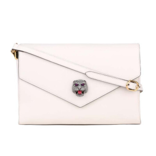 gucci 古驰 thiara系列 527857 0pllx 9084 女士米白色豹头翻盖斜挎包