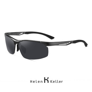 海伦凯勒 太阳镜2019年新款偏光镜男开车专用驾驶镜休闲运动款墨镜 H8870 全色墨绿片-N23