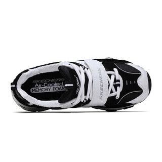 斯凯奇（Skechers）熊猫鞋 D'LITE 时尚绑带魔术贴 99999088-BKW 黑色/白色 38