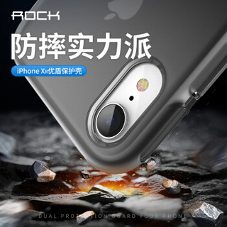 洛克（ROCK）苹果XR手机壳 iPhoneXR保护套全包双层防摔TPU硅胶加厚软套 优盾系列 透黑