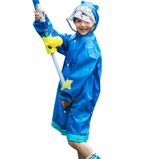 KK树 kocotree 儿童雨衣男童女童幼儿园宝宝雨衣儿童雨披透明帽檐带书包位小学生雨衣 KQ17098 蓝色升级 L