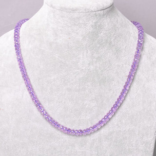 羽兰JOLEE 项链 天然紫水晶塔链彩色宝石时尚简约晚礼服旗袍链送女生妈妈礼物