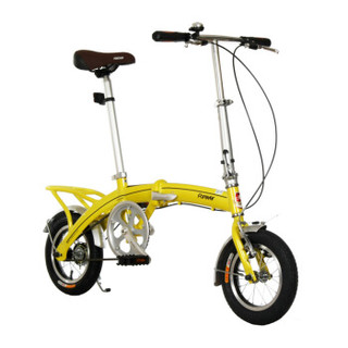 永久12吋铝合金折叠自行车 连体货架 FA1201 黄色