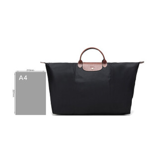 LONGCHAMP 珑骧 女士黑色织物可折叠短柄手提包 1625 089 001