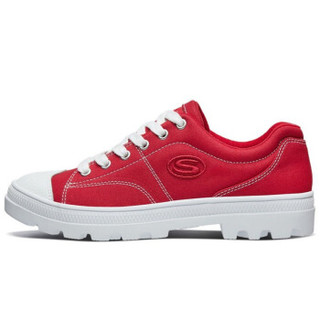 斯凯奇SKECHERS 女子 SKECHERS STREET 系列女士绑带时尚休闲鞋 运动鞋 74370/RED 37码 US7码