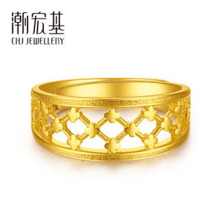 潮宏基 CHJ JEWELLERY 花袂 足金黄金戒指女款 计价 SRG30001177 约4.3g