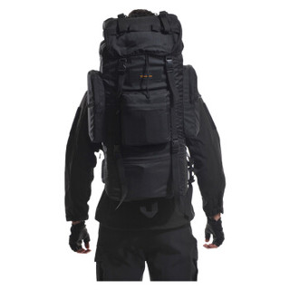 兵行者军迷用65L户外背囊旅行登山大背囊迷彩送防雨罩背包军迷战术用品 黑色