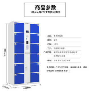 奈高电子存包柜商场超市单位智能寄存柜储物柜红外条码款12门