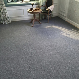 QUATREFOIL 办公室会议厅酒店满铺拼接地毯方块地毯26片装(约6.5平米)送贴片 烟灰色