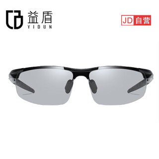 益盾 YIDUN 新款TR变色太阳镜智能墨镜偏光司机驾驶夜视眼镜8177 黑色