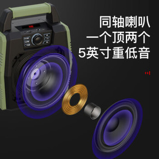 雅兰仕 EARISE T22 蓝牙音箱广场舞音响可插卡无线低音炮u盘收音机家用大功率手提蓝牙音响 绿色