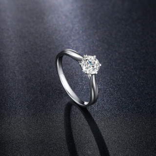 商品鸣钻国际 钻戒女 pt950铂金白金活口可调节六爪钻石戒指结婚求婚