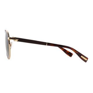 TRUSSARDI 杜鲁萨迪 男款大尺寸金色镜框玳瑁色镜腿茶色镜片眼镜太阳镜 STR335F 0300 61MM