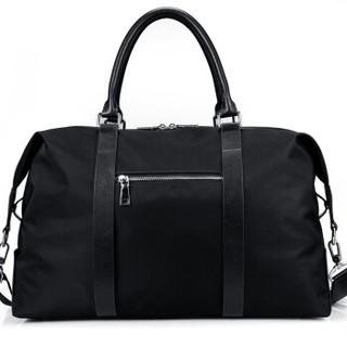 爱登堡旅行包男士健身袋手提包电脑包大容量行李袋短途旅游登机包 黑色CH5105-1