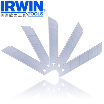 欧文（IRWIN）碳钢美工刀片 割刀片 墙纸壁纸刀片 裁纸刀 手工刀片10504561 18mm碳钢 (5片装)