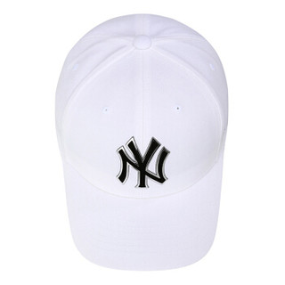 MLB棒球帽男女通用时尚运动帽子男 韩版NY洋基队情侣款鸭舌帽 32CP05 白色黑标NY 帽围可调节55cm-59cm