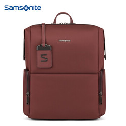 Samsonite 新秀丽 电脑包双肩背包男女书包潮流旅行包TL3 紫红色