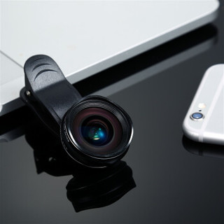 C&C手机镜头广角微距二合一套装苹果通用拍照外置摄像头5K至金超清 黑色