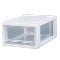 IRIS 爱丽思 4905009793617 可叠加塑料抽屉式收纳箱 17x29.5x10.7cm 透明/白