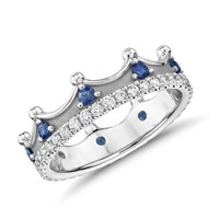 银联爆品日：Blue Nile 蓝宝石和钻石皇冠戒指